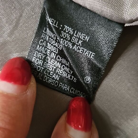 Alex Marie Bronze Linen & Silk Blend Embellished Sheath Dress – Size 12 - Picture 10 of 11